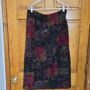 Briggs New York Multicolor Patchwork Pencil Skirt